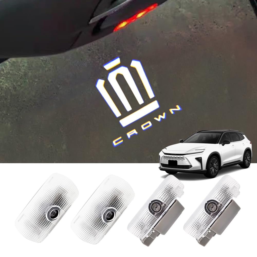 2025 Toyota Crown Estate Courtesy Door Welcome LED Door Lamps with HD Logo Includes Crown Estate Tools of 4 Front and Rear Lights, Lights, Projection,