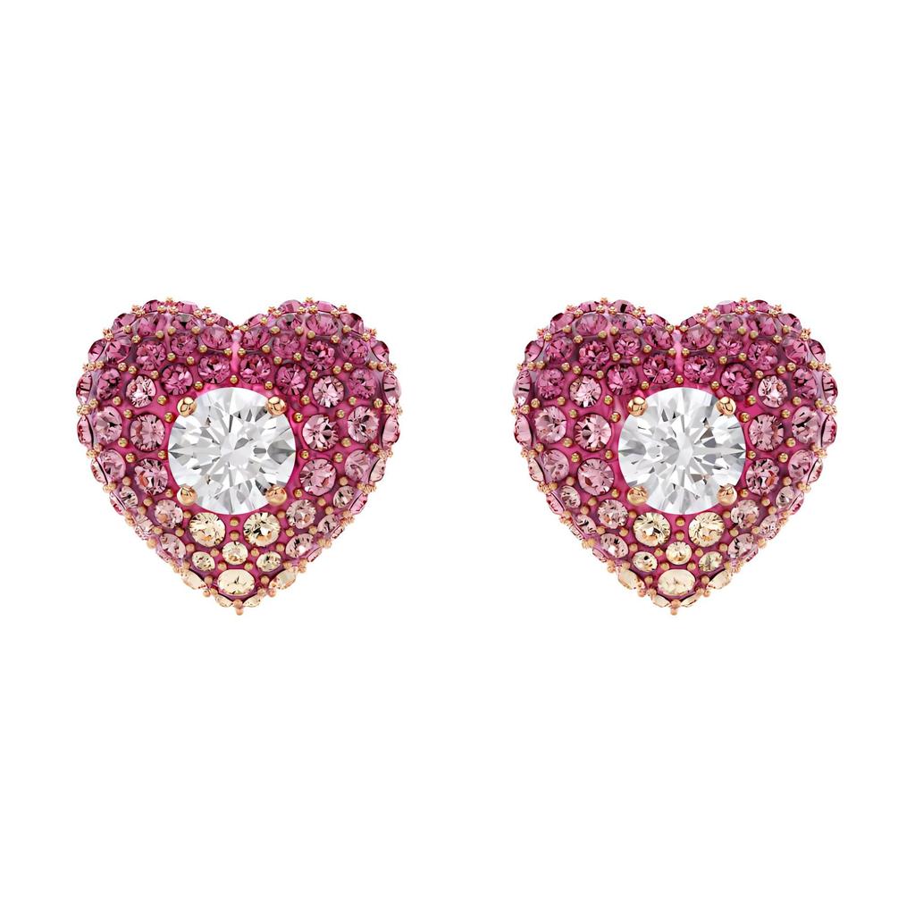 Swarovski Idyllia Heart Design Cubic Zirconia Rose Gold Plated Earrings Women Earrings Pink 5683583