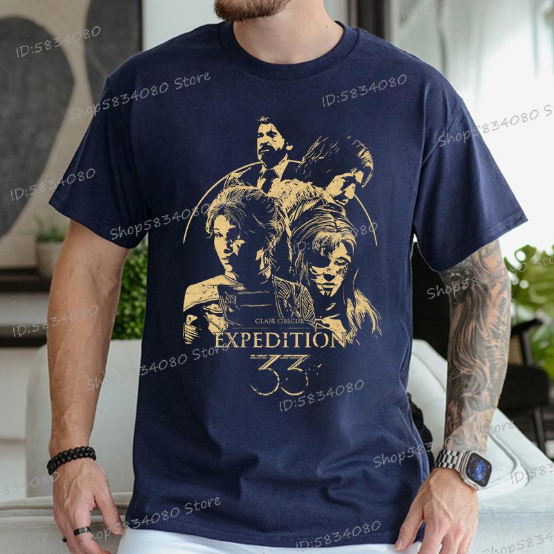 New Tshirt Clair Obscur Expedition 33 Game Fans Shortsleeved Tops Summer Unisex Clothes Gaming Apparel Gamer Graphic T Shirts