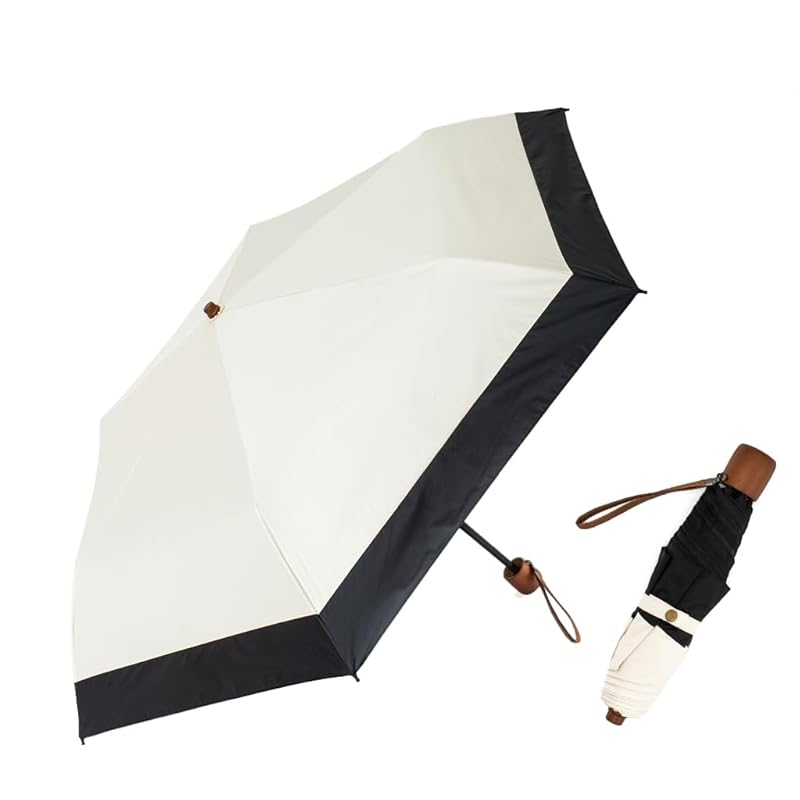 

[VITAFELICE] Vita Felice Folding umbrella for both rain and shine (lightweight/tote type umbrella bag) ladies pru-30178z (Combi off white x black)