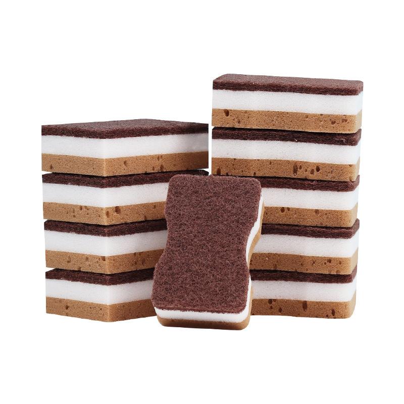 10PCS Kitchen Cleaning Sponge Blocks Multi-Layer Scrubbing Pads Durable Non-Scratch Kitchen Sponges for Dishwashing and Surface Cleaning