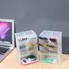 Pen Holder Plastic Slant Organiser Transparent Multi-Compartment Organiser Desktop Kids Four Compartments