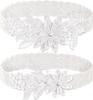 European & American Bridal Chiffon Flower Rhinestone Garter