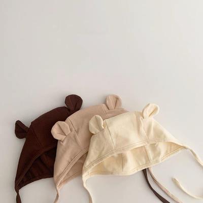 Newborn Pure Cotton Ear Protection Pullover Hat with Lace-up - Cute & Adorable for Spring & Autumn