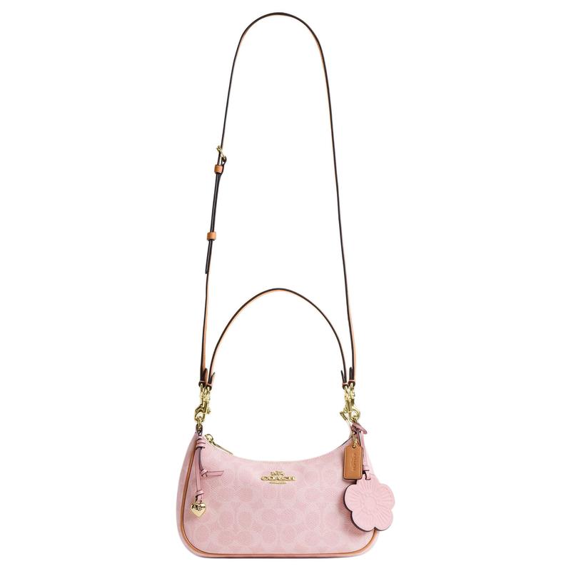 Coach Shoulder Bag Valentine's Day Limited Teri 24 Removable Flower Pendant Classic Presbyopia Artificial Leather Mahjong Crossbody Medium Women's