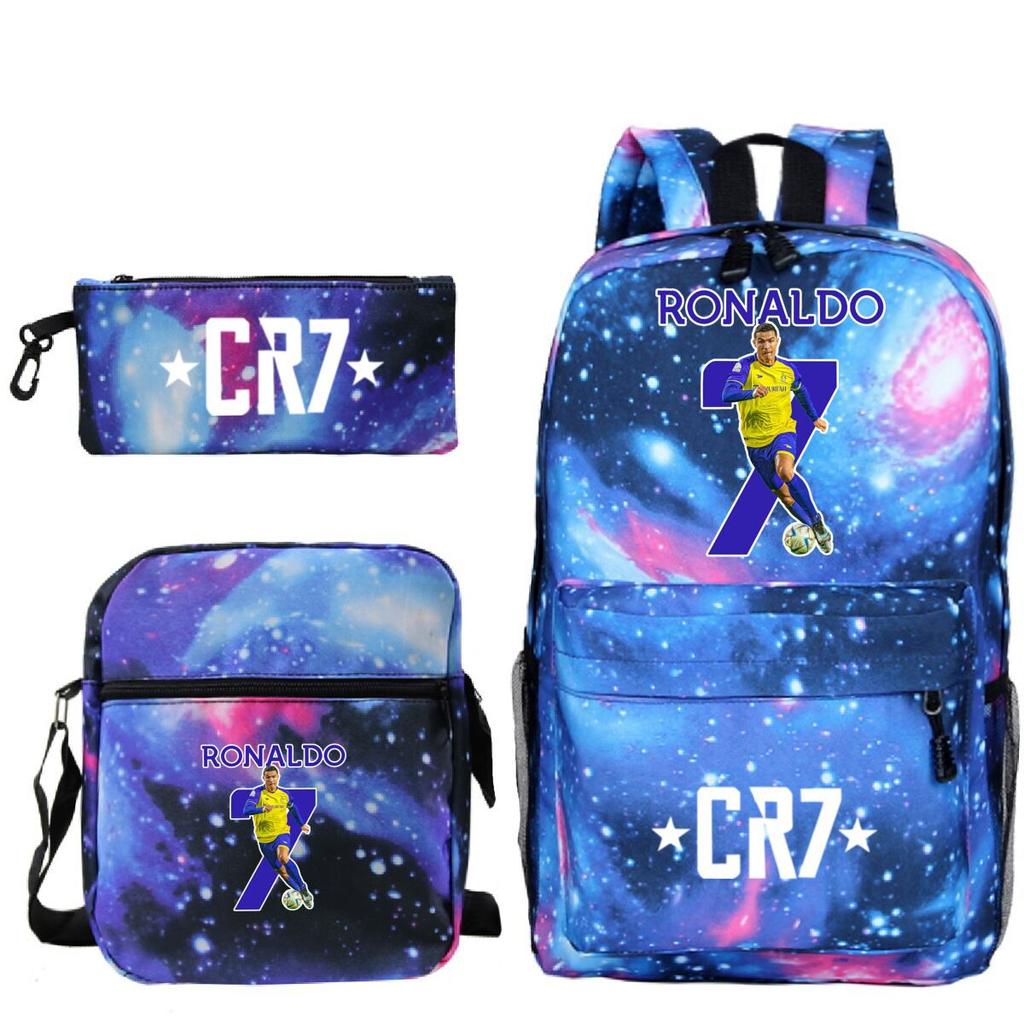 Cartable grande capacité avec bandoulière; set de trousse à crayons trois pièces pour étudiant