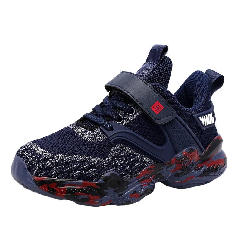 Children's breathable casual running shoes Double mesh fly-woven low-top sports shoes Boys' outdoor middle and older children's basketball shoes