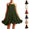 Sleeveless Ruffle Hem Loose Fit Mini Dress for Women Casual Neck Lightweight Flowy Summer Sundress