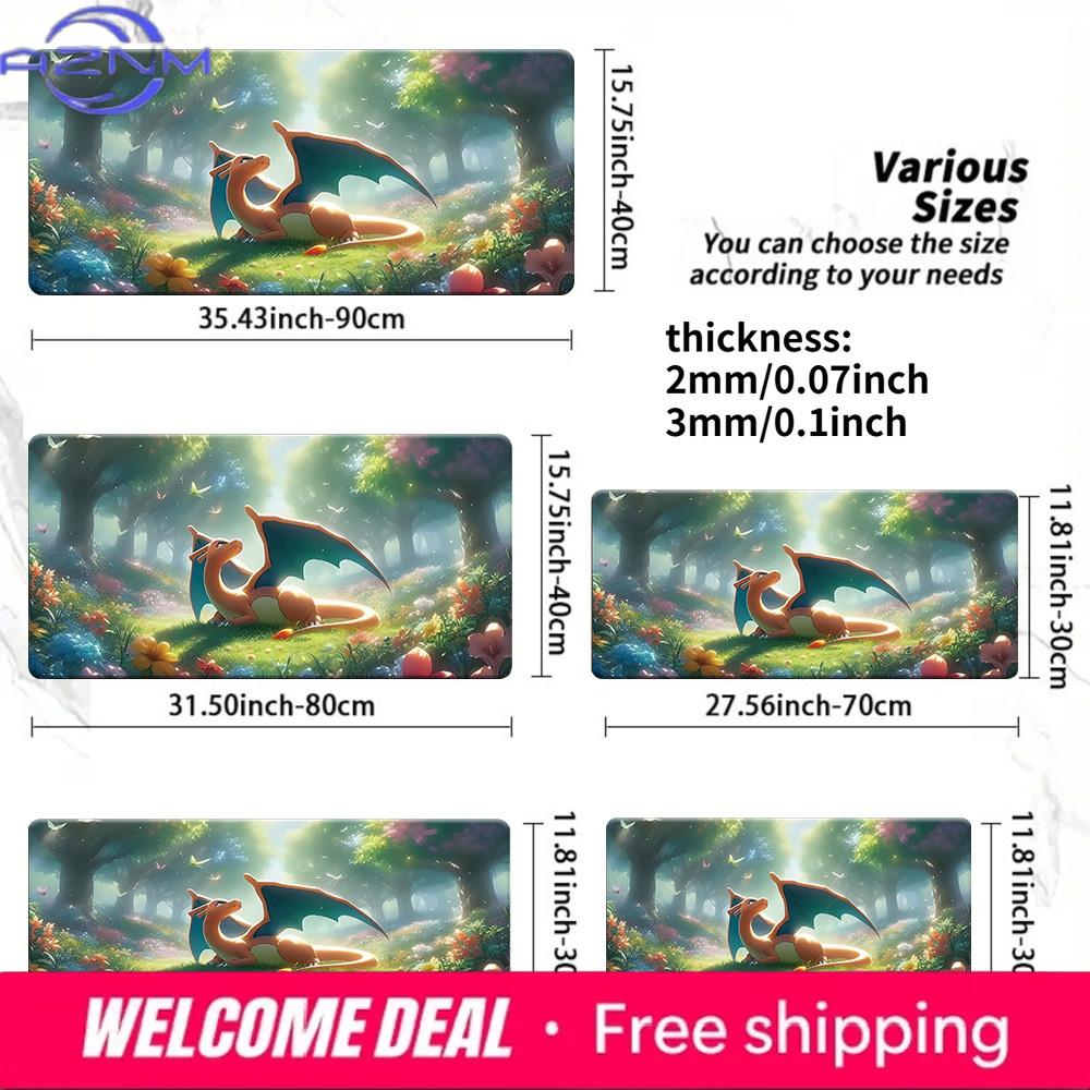 Dreamy Forest Charizard Gaming Mouse Pad NonSlip Desk Mat 30x80x0.2cm