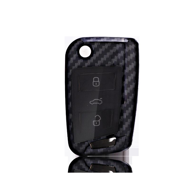 Carbon Fiber Key Case for Volkswagen Lavida, Tiguan L, Golf 7, Lamando, Teramont - Full Wrap Cover.