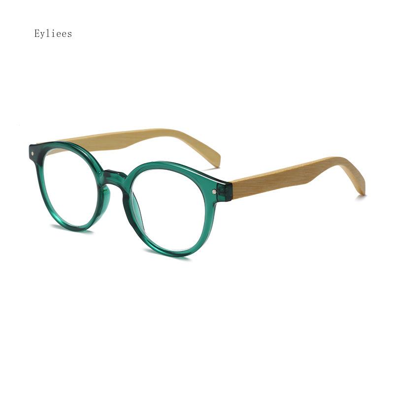 Retro Small Round Frame Elderly Reading Glasses High Definition Anti Blue Light Presbyopic Glasses Wooden Bamboo Glasses