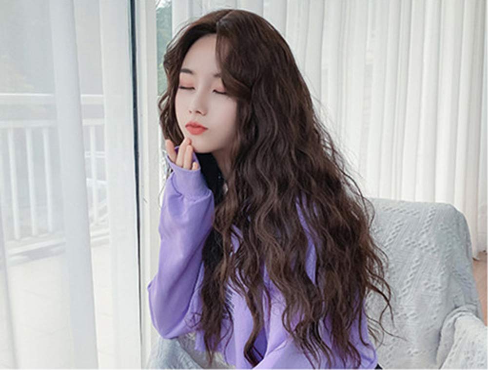 Fluffy Wavy Mega Volume Full Wig, Perfect for Hair Arrangement, Gal Style, Women's Wig, Long Curly Lolita Wig (Black)