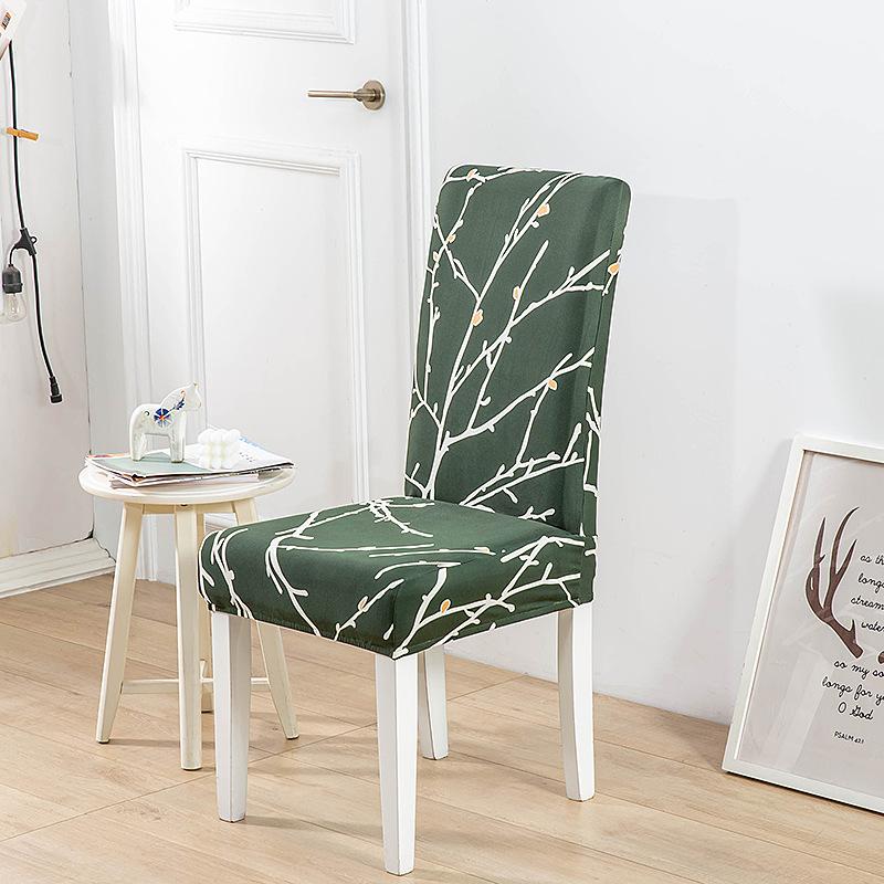 New Color High Gram Heavy Printing Elastic Backrest Integrated Chair Cover Household Hotel Anti-Fouling Dining Table Chair Cover