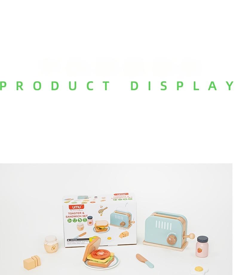 Wooden PopUp Toaster Toy Set,Playhouse Breakfast, Sandwich Set for Pretend Kitchen Role Play Toys for Boys And Girls Aged 3 to 6,Perfect for Christmas