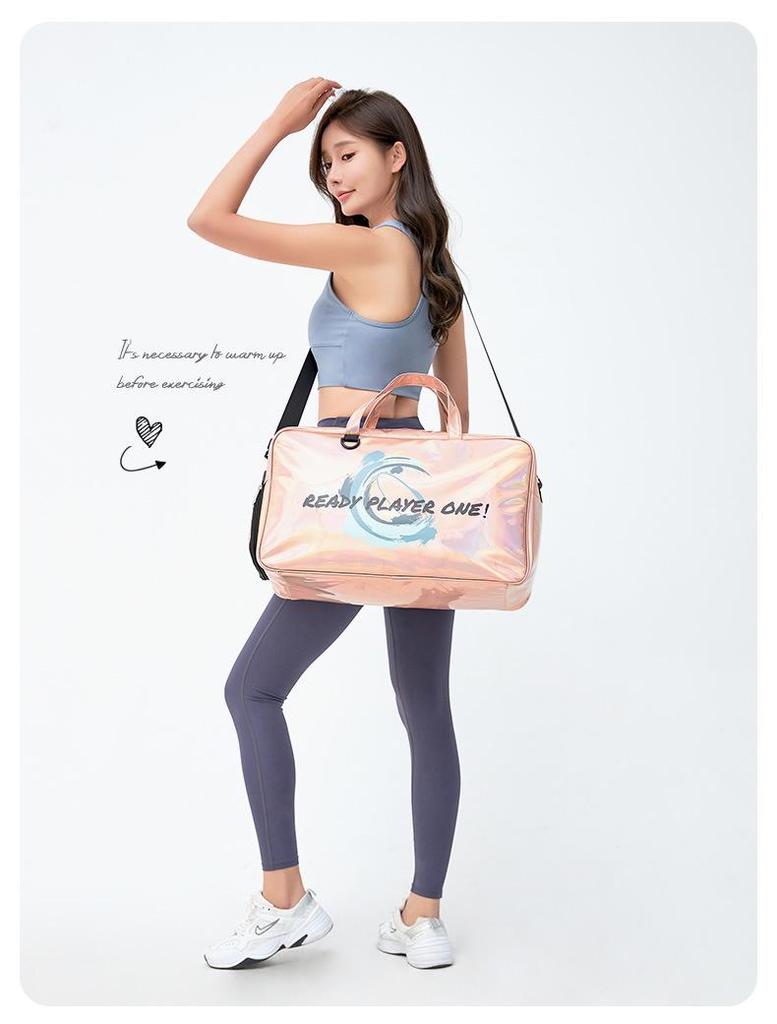 Women's Waterproof Large Capacity Fitness Bag for Travel, Yoga, and Beach - Portable Dry and Wet Separation Sports Handbag