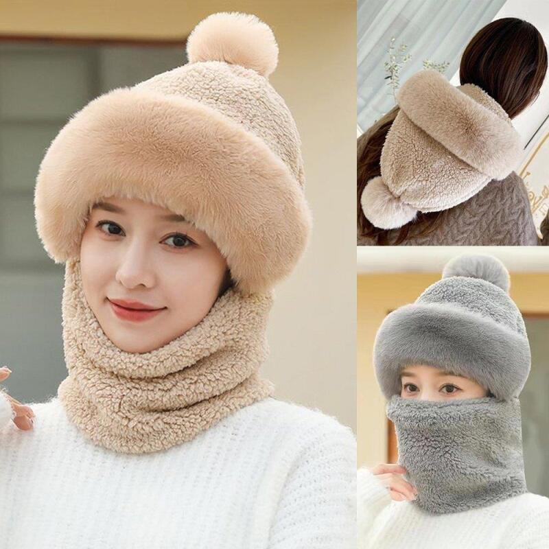 Women s Winter Pom Pom Neck Warmer Neck Warmer Hat C6436_Brown