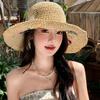 Embroidered Flower Flower Straw Hat Colorful UV Protection Cap Sweet Weave Hat  Holiday