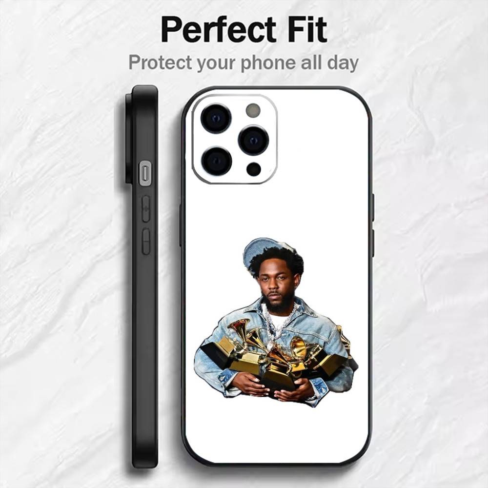 K.Dot-K-Kendrick L-Lamar Phone Case For iPhone17,16,15,14,13,12 Plus,Max Soft Silicone Black Cover