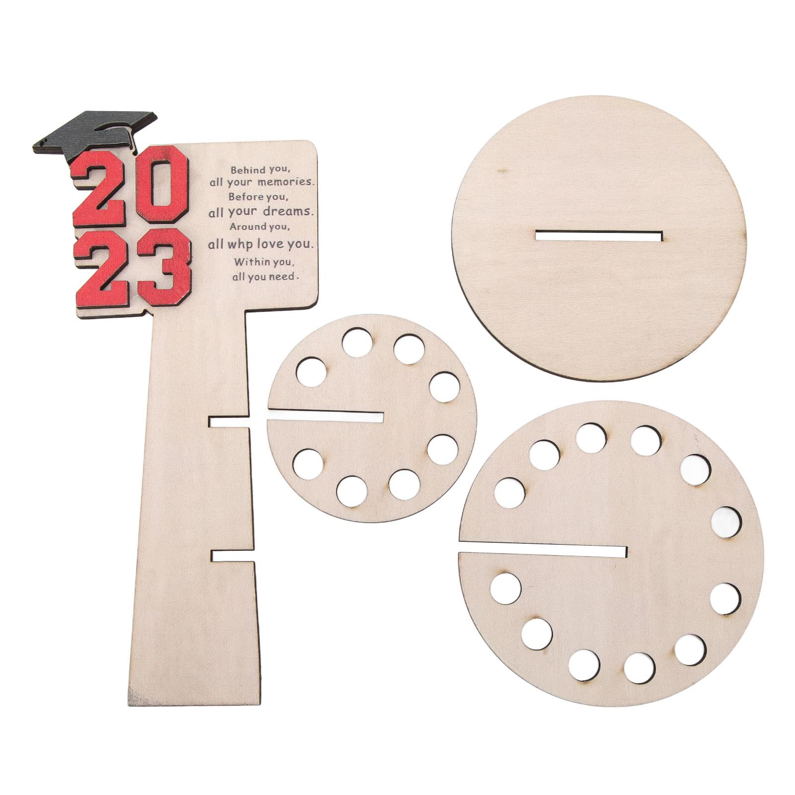 Wood Graduation Money Holder Double Layer Cash Holder Graduation Money Cake Home Decoration Wooden Craft Cash Clip Red