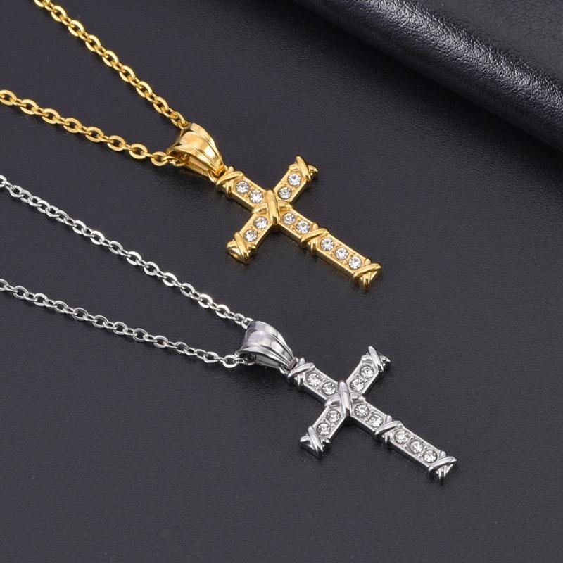 2026 European and American Necklace Women's High-end Clavicle Chain Niche Cross Diamond Pendant Jewelry