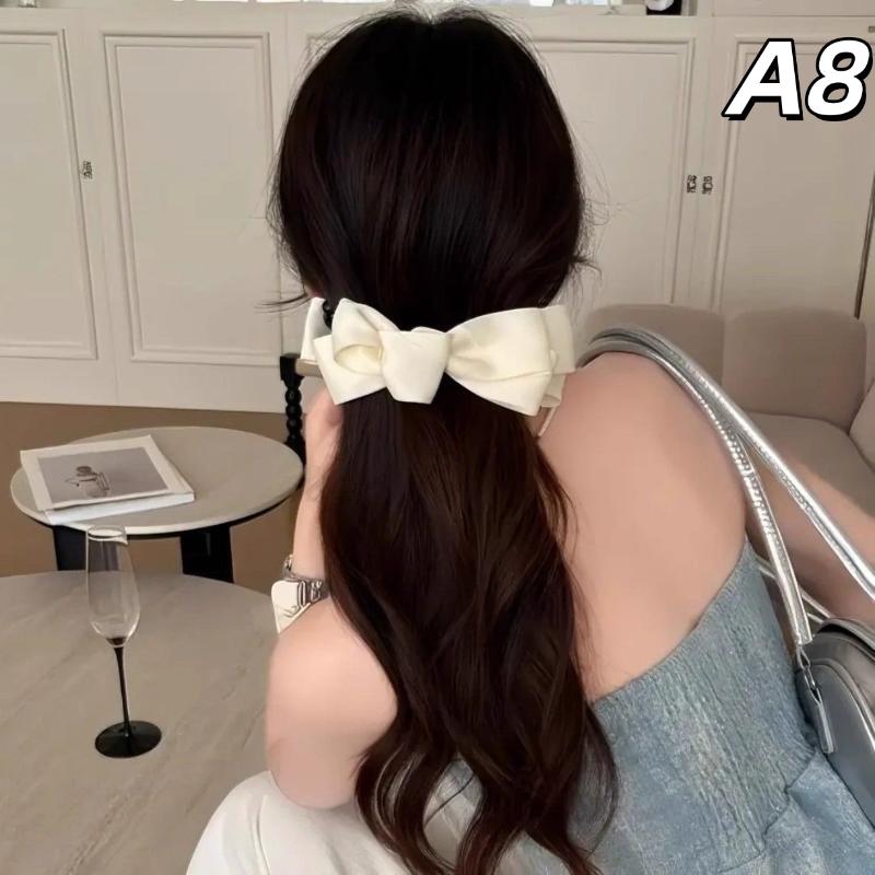 Bow Hair Claw Clip Solid Color Black White Hair Shark Grab Clip Hair Style Tools Hair Accessories For Women Girl