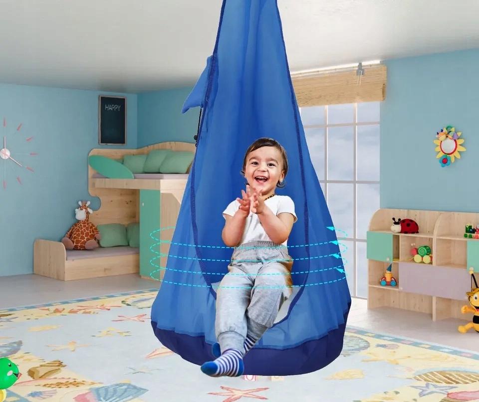 Tuinzwaai Cocoon Voor Kinderen Hangstoel Voor Kamer Blauw