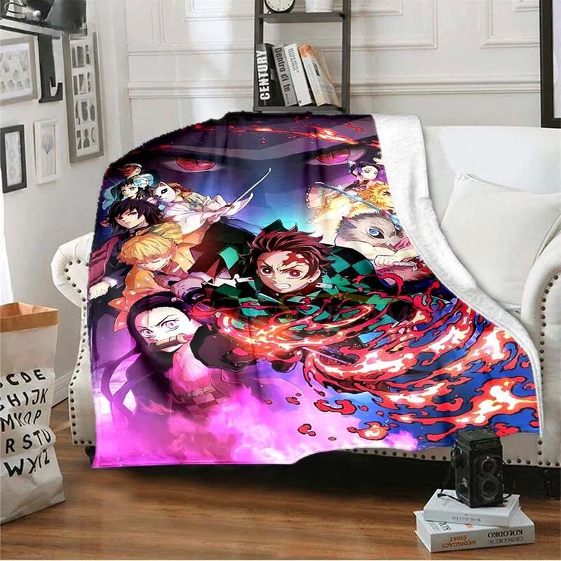 Demon Slayer Anime Blanket Sofa Cover Ultra-Soft Carpet Warm Bed Sheet Bedspread Bedding Room Decor