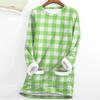 Women's Fashion Plaid Print Round Neck Long Sleeve Plush Winter Warm Pullover Top