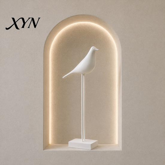 Minimalist TV Cabinet Decorations Black & White Bird Figurine, Modern Art Sculpture for Sophisticated Bedside Table Ornaments Bookshelf Office