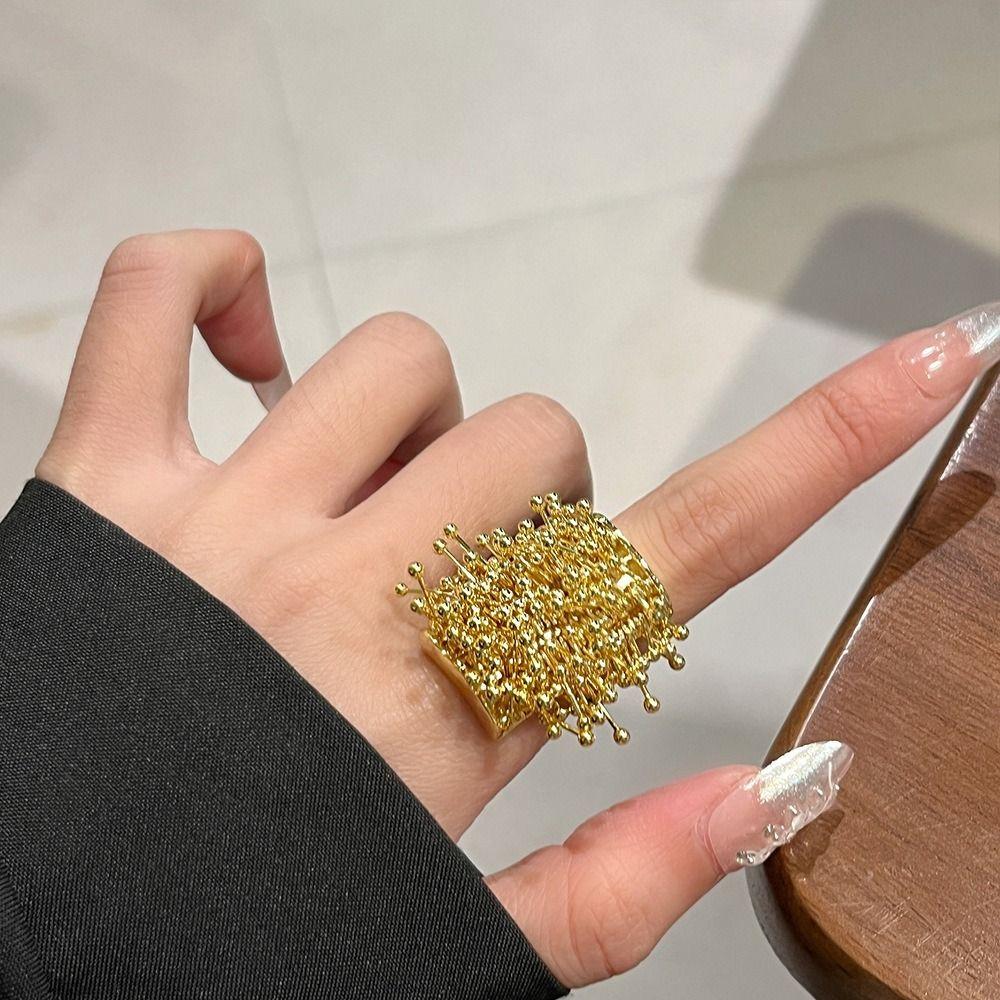 Design Open Index Finger Ring Chunky Style Exaggerated Design Open Rings Vintage Style Geometric Shape Chunky Jewelry