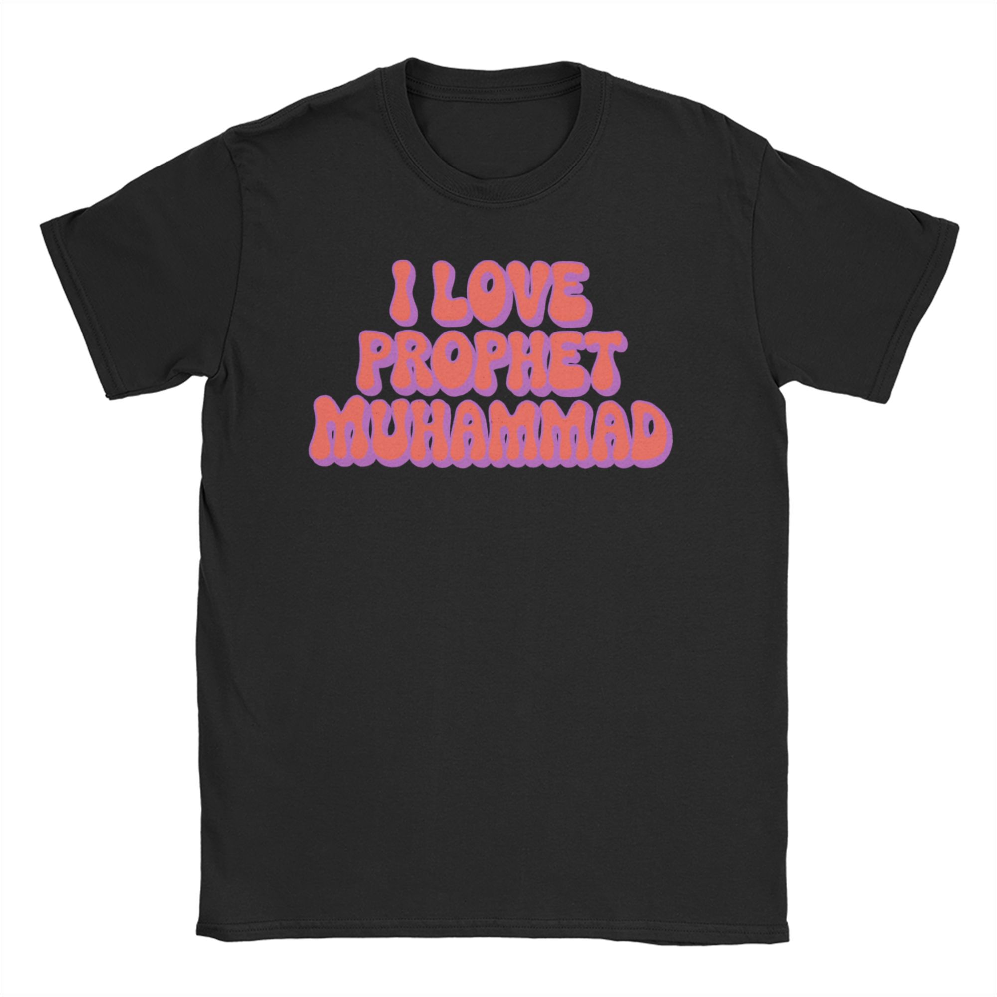 

Смешная футболка I Love Muhammad для мужчин, с круглым вырезом, 100% хлопок, с коротким рукавом, одежда для взрослых S разноцветный