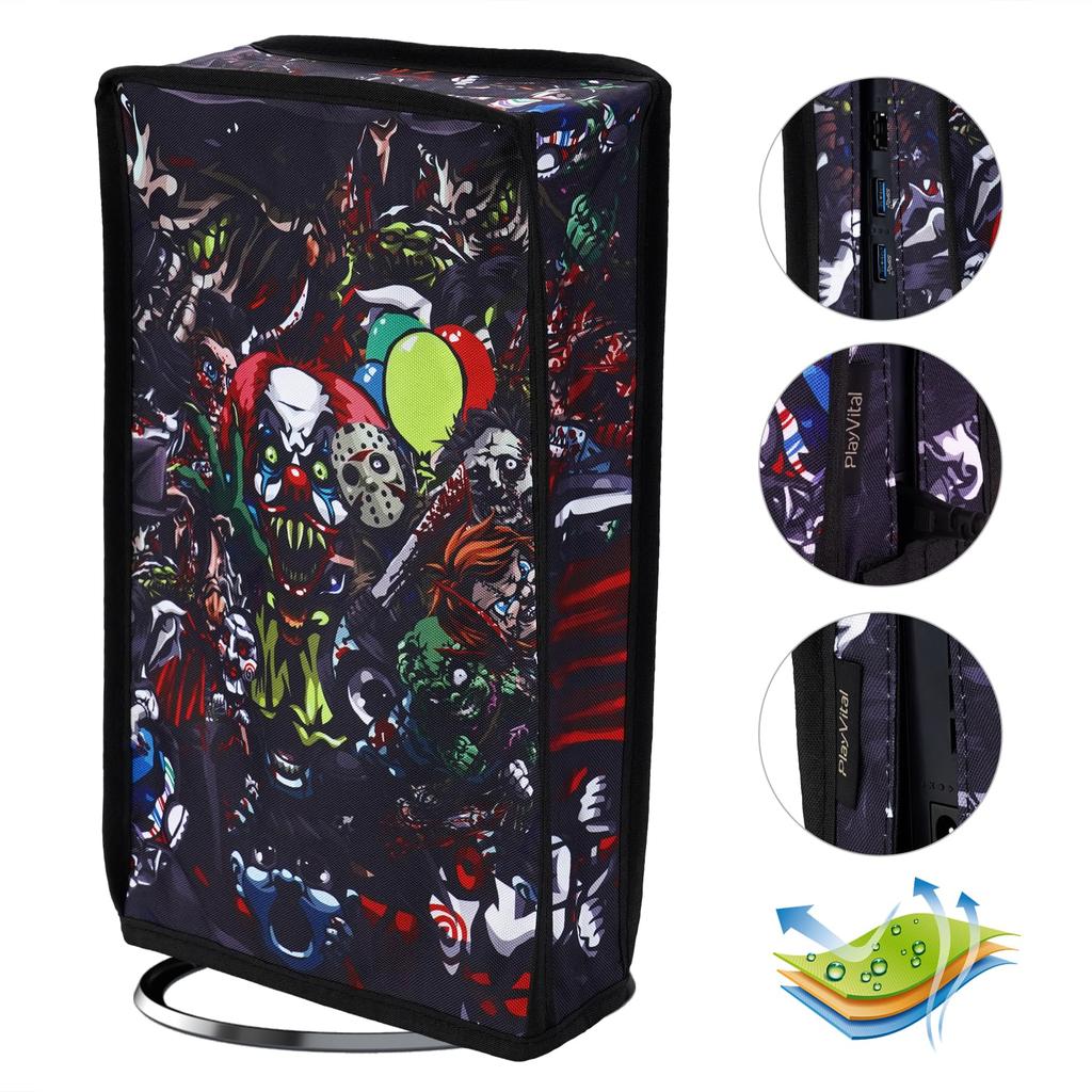 Staubschutz-Musterdesign für PlayVital PS5 Slim Digital-Staubschutz aus Nylon für die neue Version der PS5 Slim Digital-Konsole (vertikal) Version,