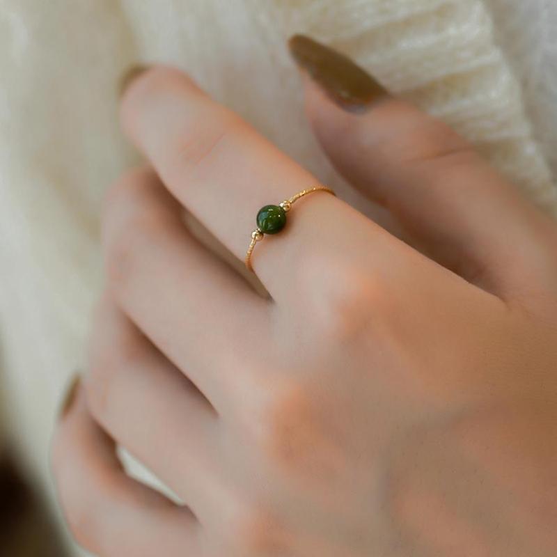 Jasper Personality Sweet Light Ring Luxury Temperament Niche Personality Ring