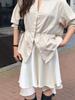 Elegant Acetate Satin Patchwork Midi Skirt for Women - Spring/Summer 2026 - Elastic Waist & Versatile Draping