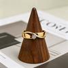 1 Stück Damen Eleganter Schmuck Leichter Luxus Geometrische Linien Party Ring Gold Kupfer Zirkonit Fingerringe