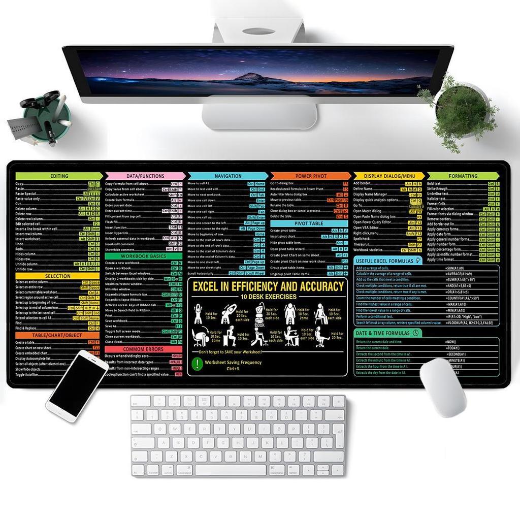 Excel Pad de Mouse Mare Antiderapant pentru Laptop & Tastatură - Uz de Birou