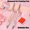 Embroidery Refillable Wax Pen DIY Craft Point Drill Pens Rotating Glue Point Pen  for Nail Art