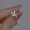 1Pair of Retro and Elegant Five-petal Flower Stud Earrings, Inlaid with Shiny Rhinestones, Perfect for Women's Daily Wear