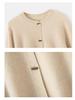 Women's 100% Pure Cashmere Round Neck Button Cardigan - Autumn/Winter Knitwear
