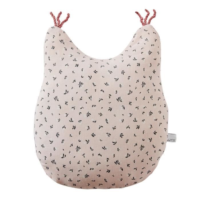 Coussin décoratif - Tamia - 40 x 45 cm - Gaze de coton - Déhoussable - Rose