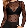 European & American Hot Style Lace Women's Mesh Club Top - See-through Base Shirt