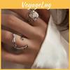 Chic 925 Sterling Silver Pearl Ring For Women Adjustable Fashionable Statement Accessory