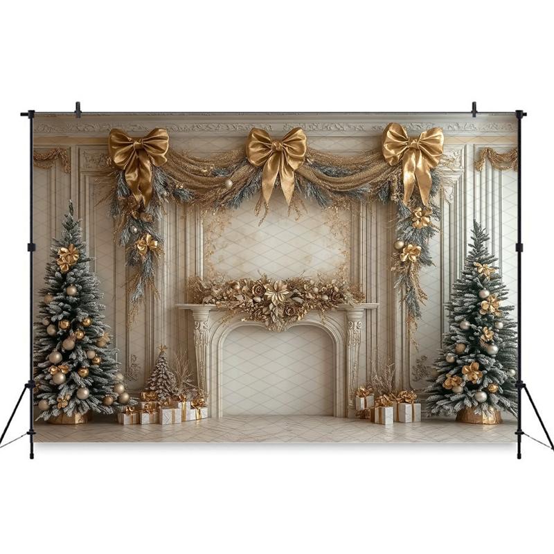 Mocsicka Weihnachtlicher Hintergrund Fotografie Neujahrsparty Baum Beige Wanddekorationen Erwachsener Kind Foto Hintergrund Studio Tapete