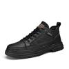 2025 Men's Winter Fleece-Lined Casual Leather Martin Boots - Mid-Top Autumn Work Shoes