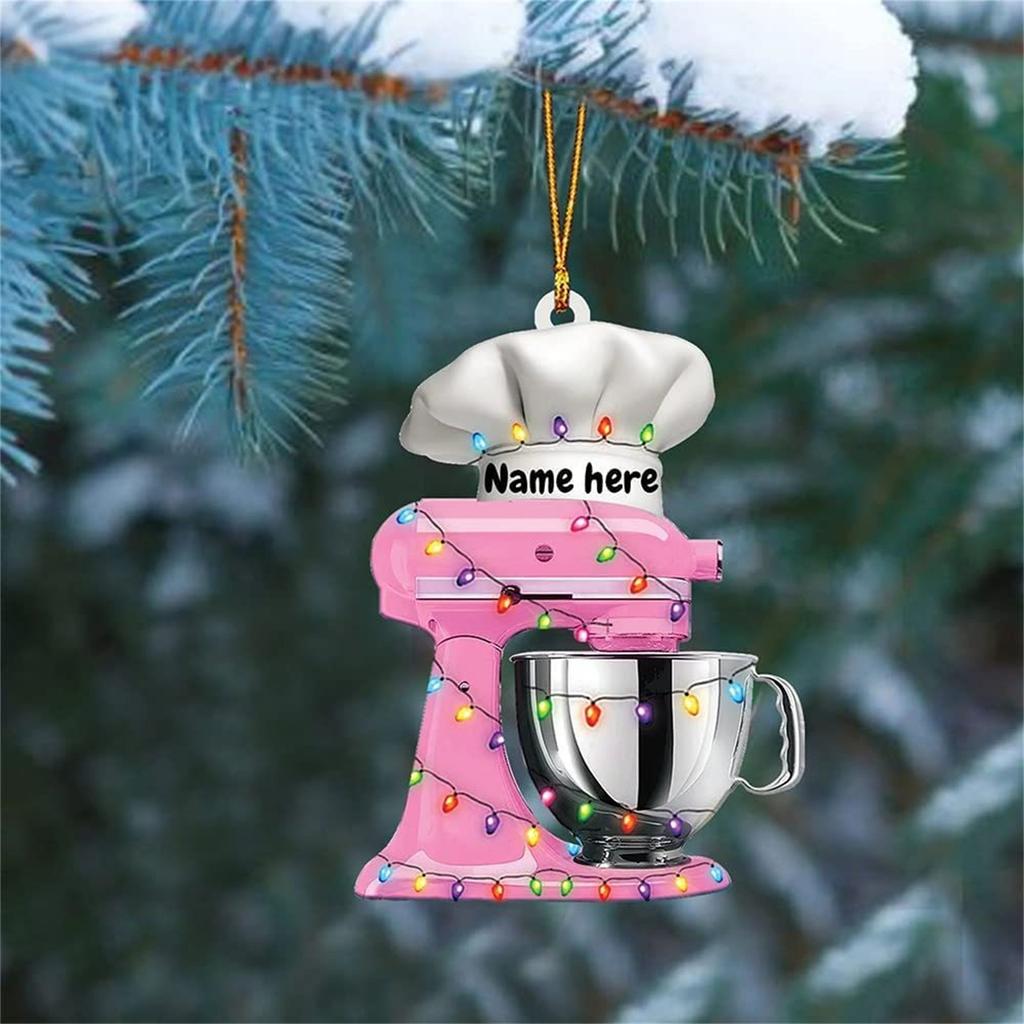 1pcs Christmas Pendant Creative Kitchen Mixer Decoration Christmas Tree Hanging Ornaments Funny Cartoon Family Home Decoration