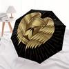 Golden Hour Wings: Timeless Elegance StickerUmbrella, Portable 3-Fold Umbrella for Men & Women,Christmas Gift ES106