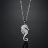 NEWBUY High Quality Copper Seahorse Pendant Necklace For Elegant Women Clear Cubic Zirconia Inlay Female Party Jewelry 4 Colors