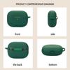 Upgraded Earphone Case Flexible Silicone Cover with Hook Attachment Rubber Storage Case Dustproof & Waterproof Case