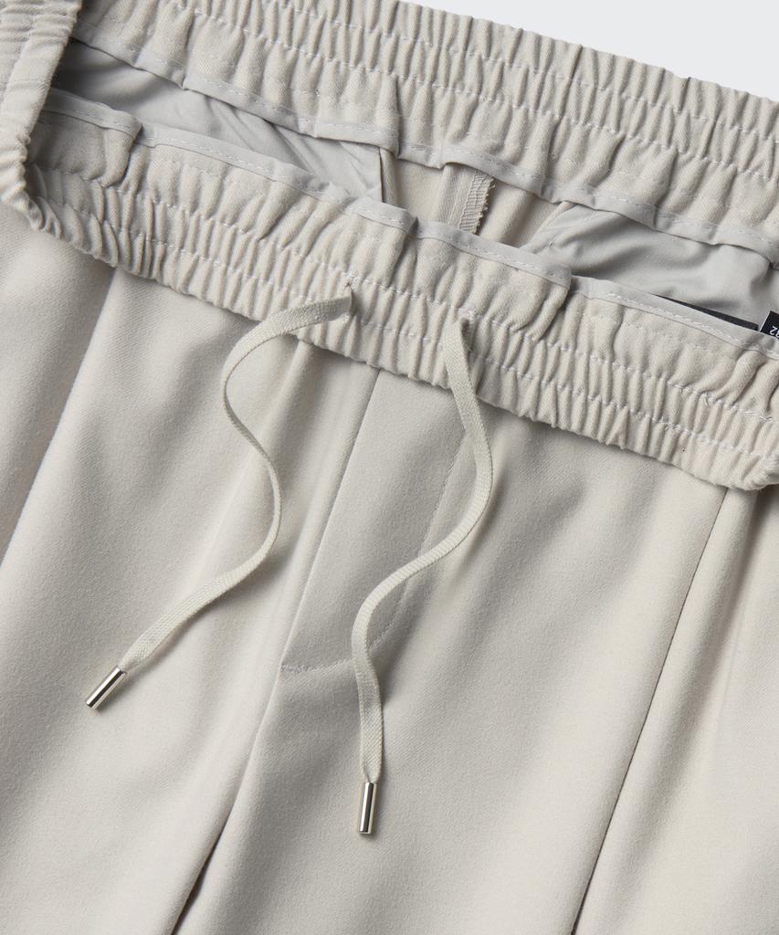 Musinsa Standard Brushed One-Pleat Wide Banded Slacks [Dusty Cream]