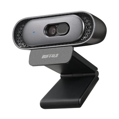 Buffalo Full HD Teams Manufacturer Stereo Tripod BSW705MBK Webcam, 1080p, 3.9 Megapixel, Zoom/Slack/Microsoft Compatible, Tested, PC/Windows/Mac